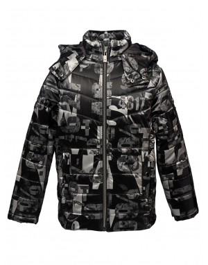 Printed Boys Jacket Printed Metallic Black Jacket 